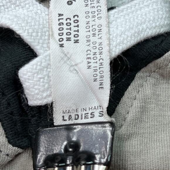 LAT Ladies Game Day Lace Up Short Sleeve Tee Shirt Size S Titanium White Black - Picture 7 of 12